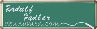 Radulf Hadler Visitenkarte
